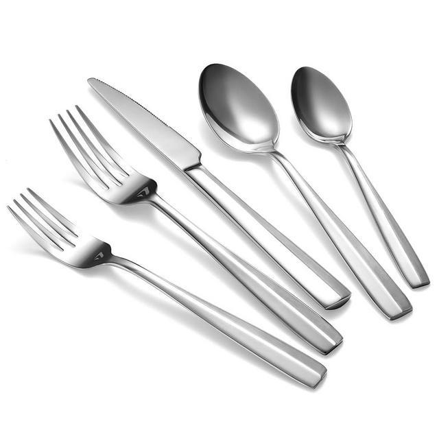 EIUBUIE 40 Piece Heavy Silverware Set, Premium Stainless Steel Flatware Set for 8, Mirror Polished Dishwasher Safe Kitchen Cutlery Sets, Durable Eating Utensils Dinnerware Include Fork Spoon Knife