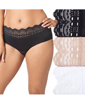 Women's 3-Pk. Olga Secret Hug Lace Trim Hipster Underwear 913J3