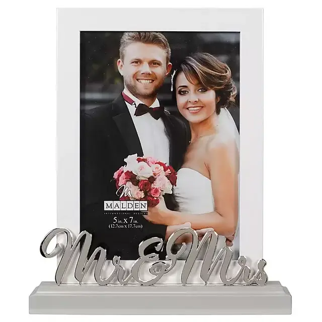 "Mr. & Mrs." 5-Inch x 7-Inch Platform Picture Frame