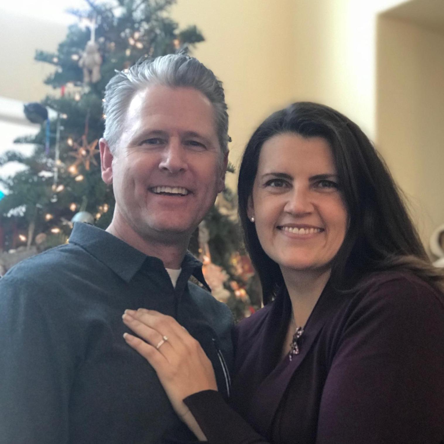 The kids took this great picture of us shortly after Derek proposed.