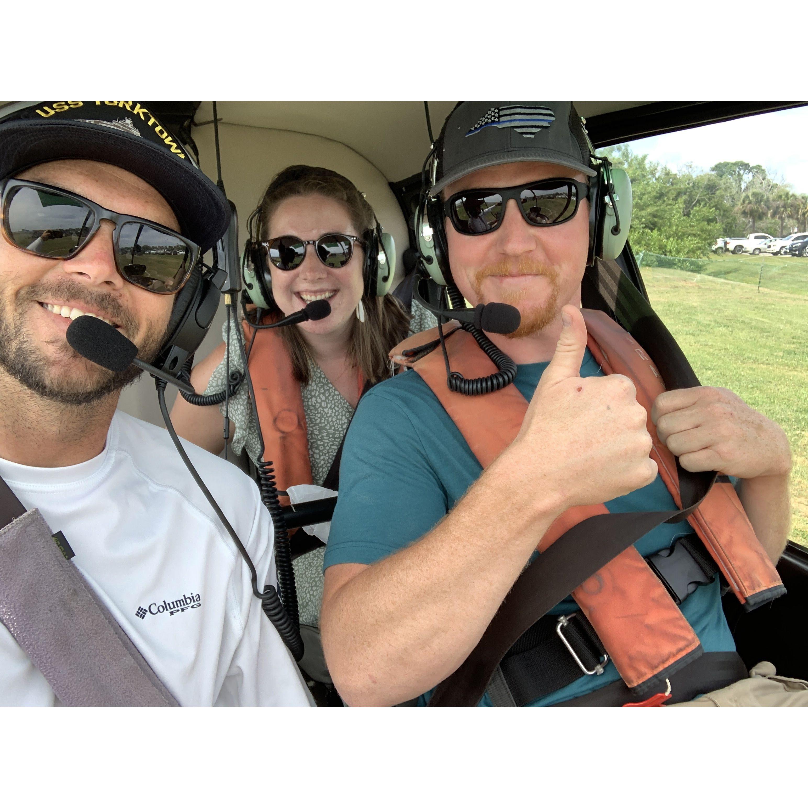 A first for both of us! A helicopter ride!