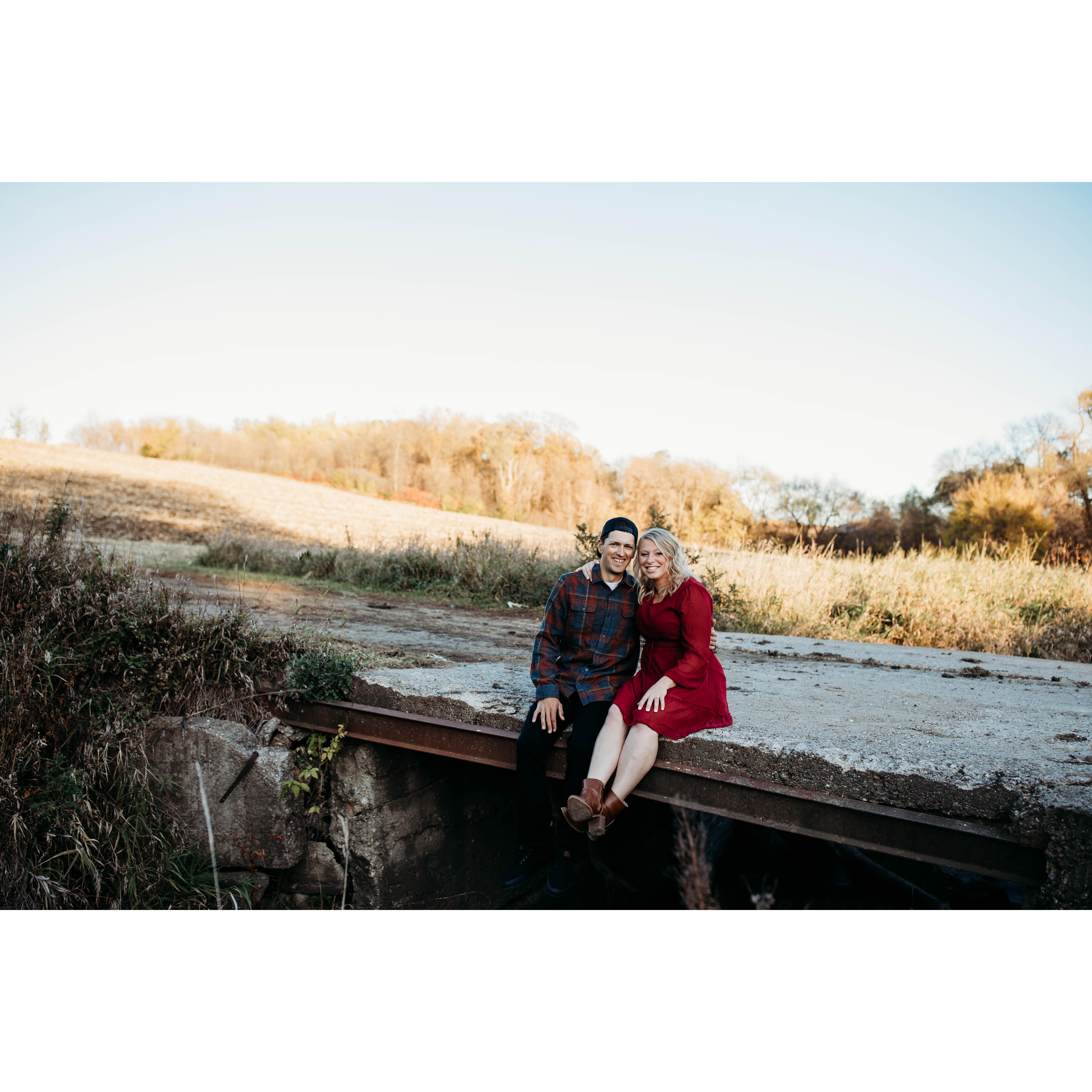 A favorite engagement photo for Brooke and Josh with their beautiful land in the background.