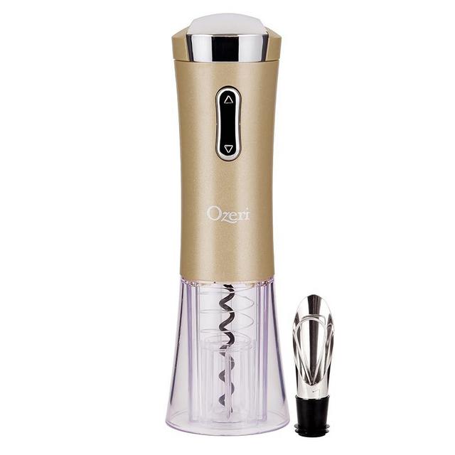 Ozeri Nouveaux II Electric Wine Opener with Foil Cutter, Wine Pourer and Stopper