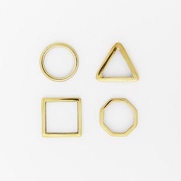 Stackable Napkin Rings (Set of 4, Brass) from West Elm