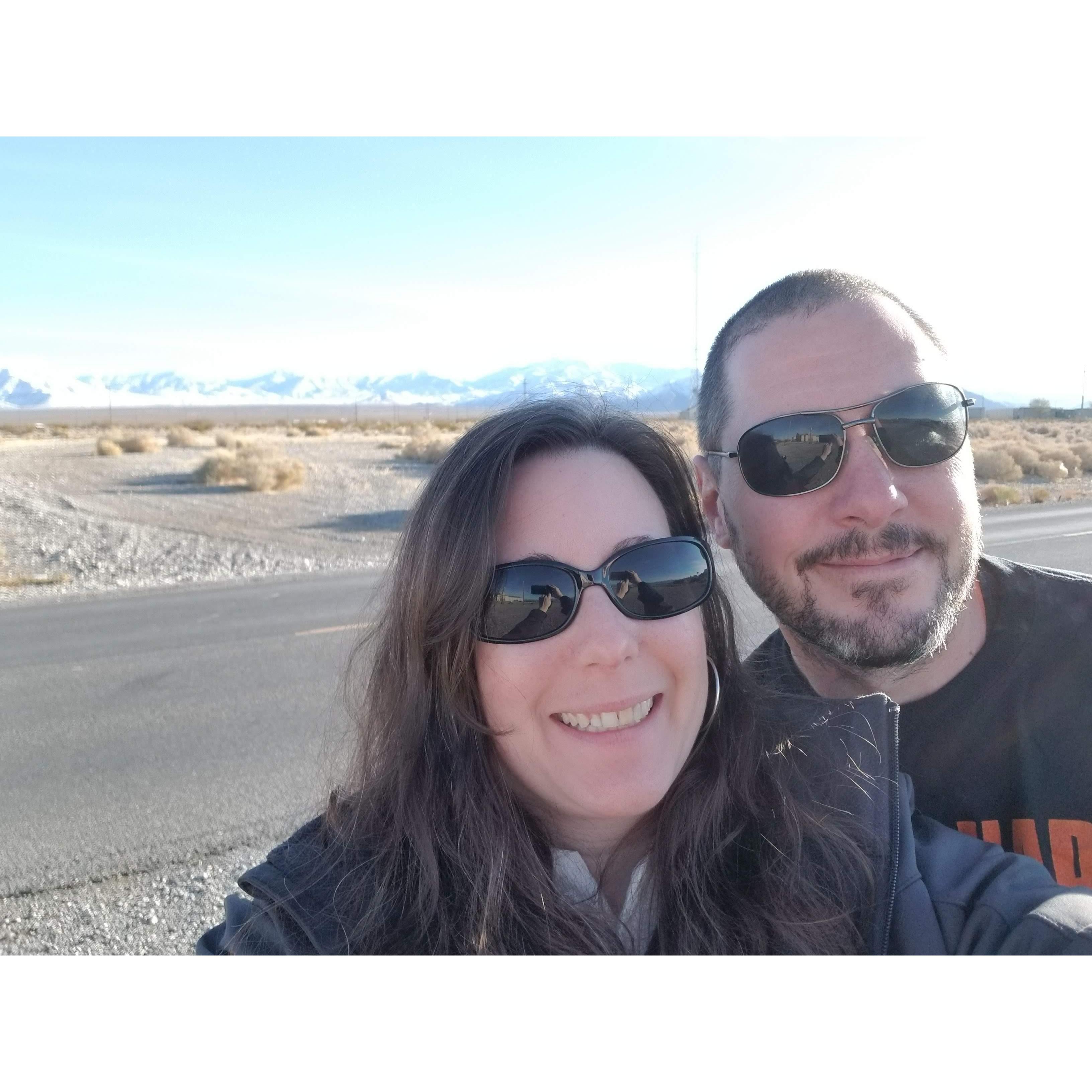 Morning in Pahrump, NV in late November of 2019. Unusual occurrence of snow the night before made the mountains look amazing.