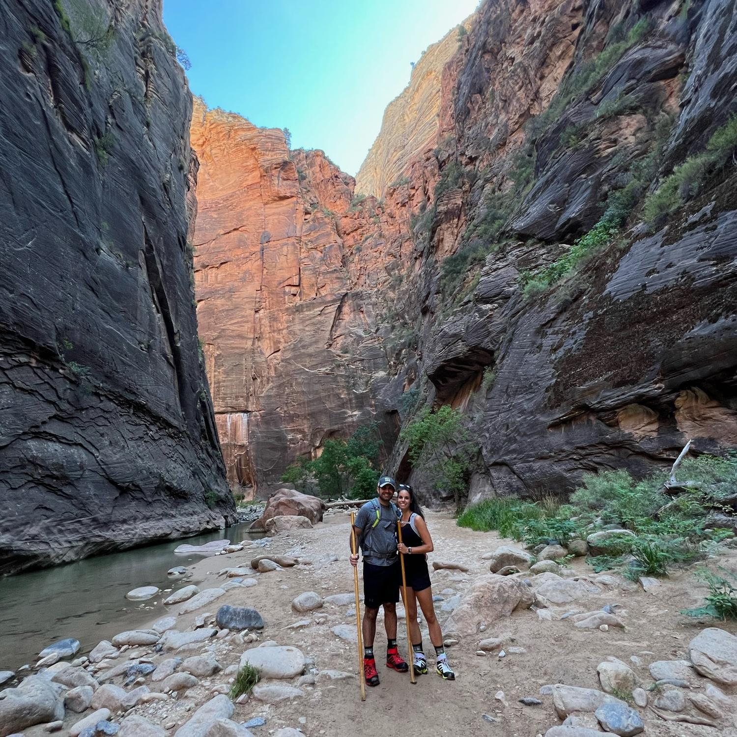 Hiking the narrows in Utah