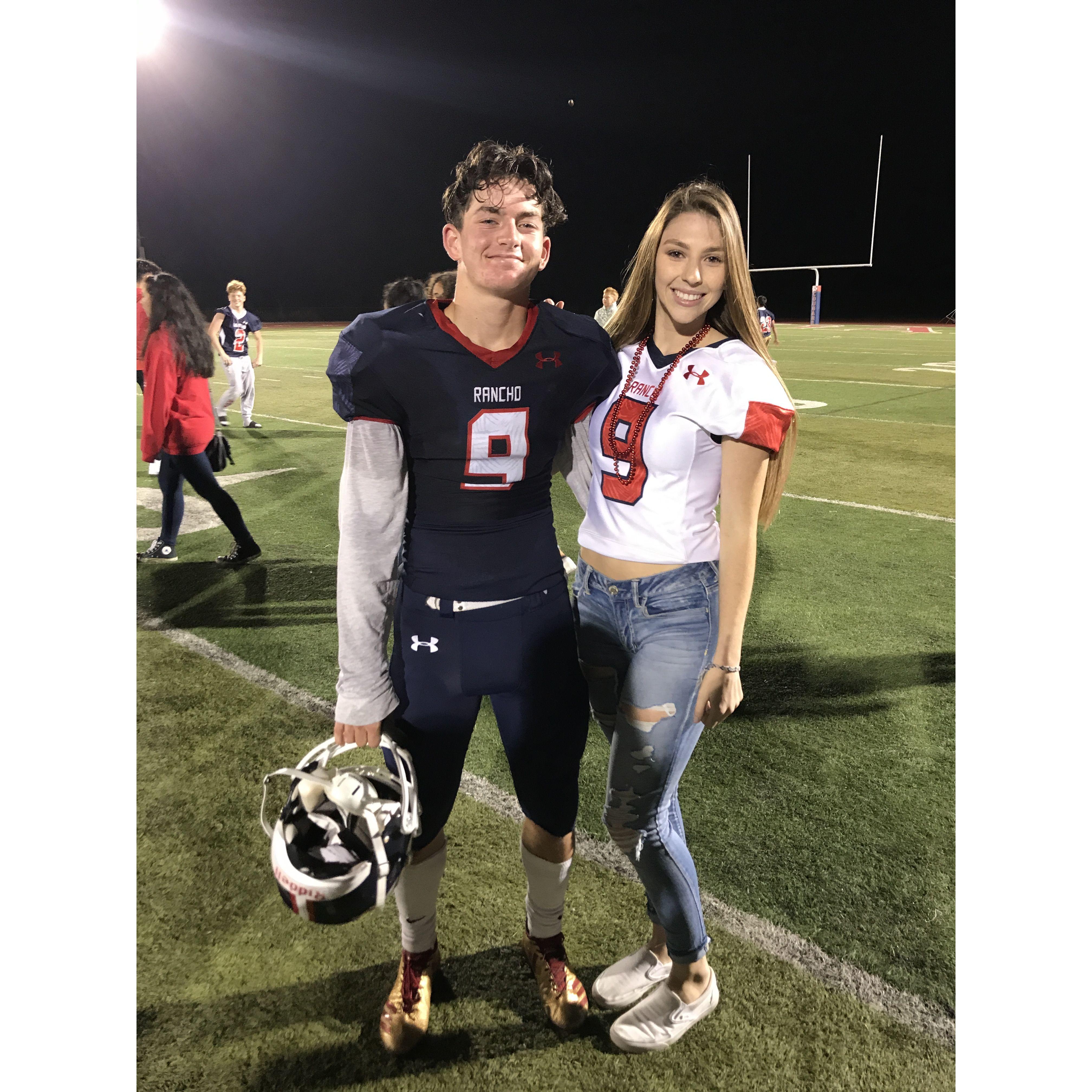 2017: After Mason's high school football game.