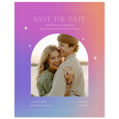 Deep Fuchsia, Purple Wedding Digital Save the Date - Kalia Photo