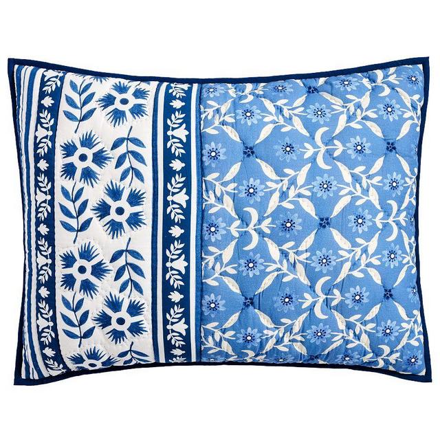 Mark Sikes Blue Frame Quilted Sham, Blue Multi, Standard