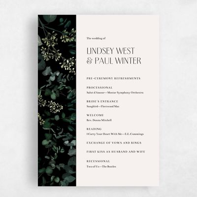 Black Standard Wedding Program - Terian