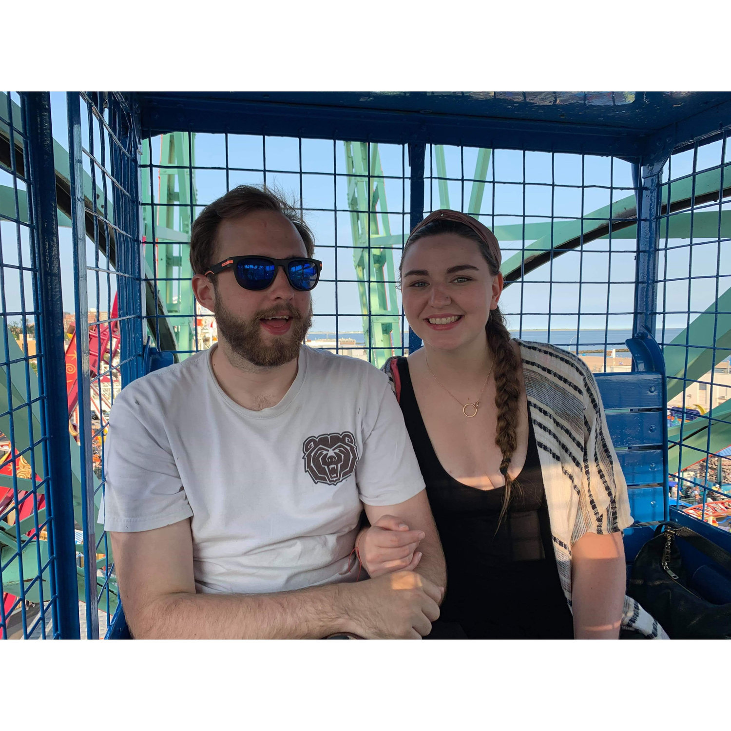 Summer 2019 on the Coney Island Ferris wheel. A day off from the craziness of Stagedoor Manor.