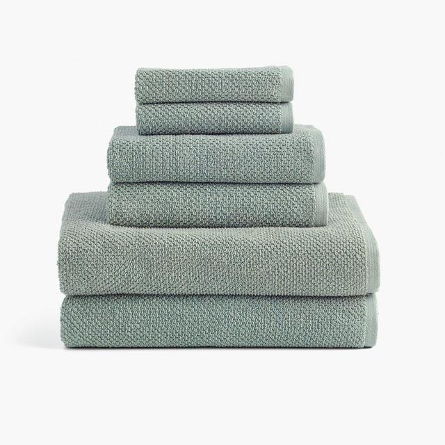 Textured Organic Cotton Bath Towel- Color: Lichen