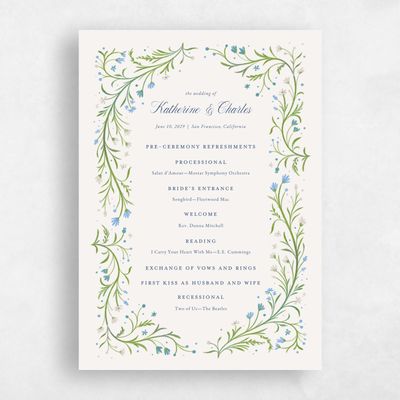 Multi-Colored Wedding Program - Querida