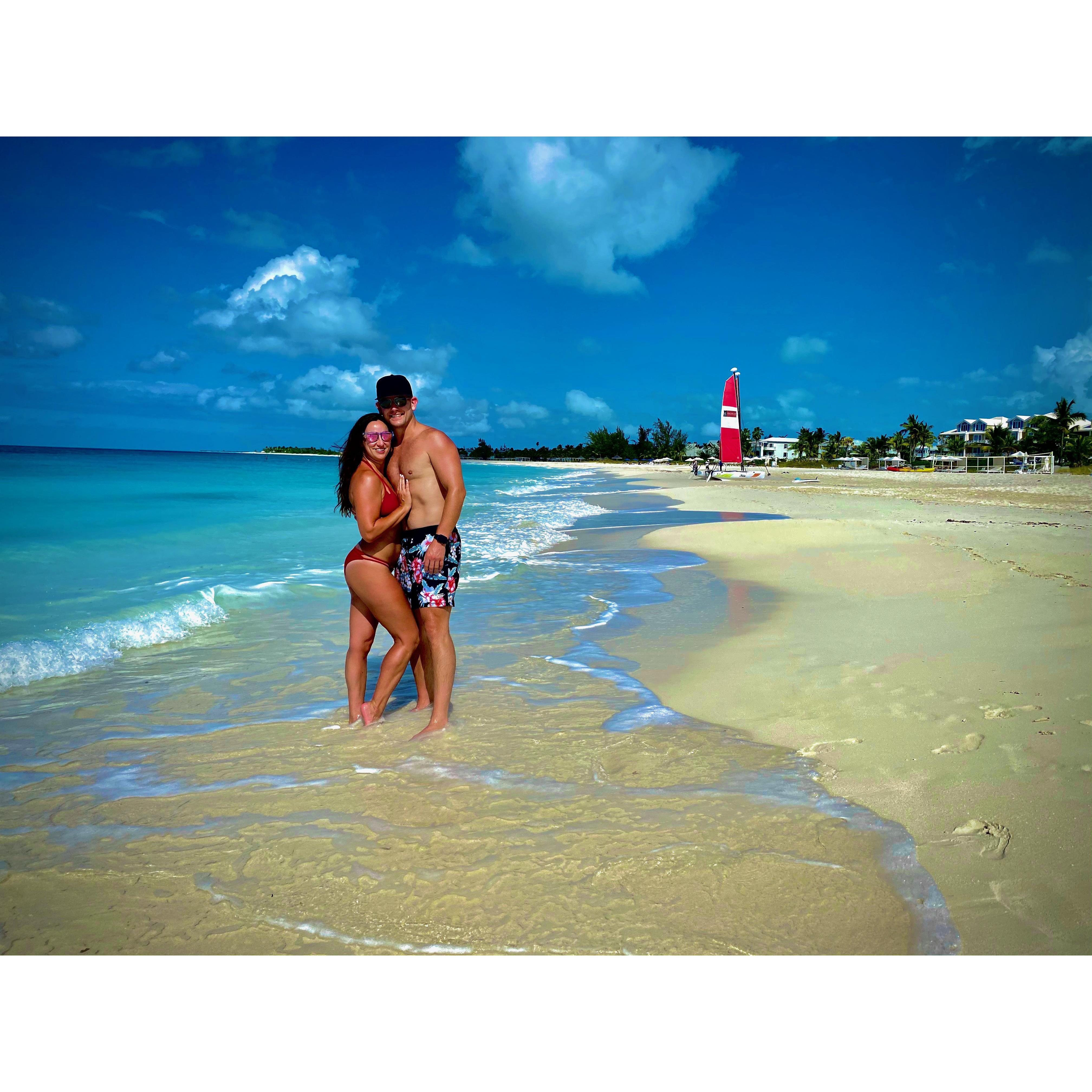 Our first beach trip together in Turks & Caicos.