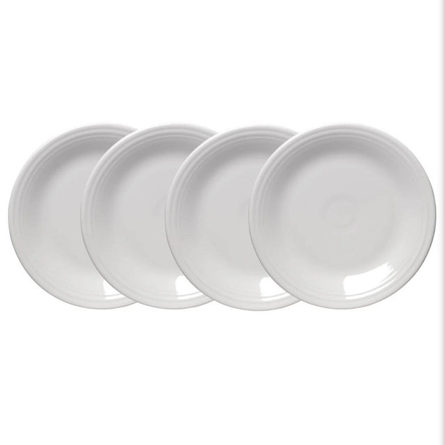 White Classic Rim 10 1/2 Inch Dinner Plate, Set of 4