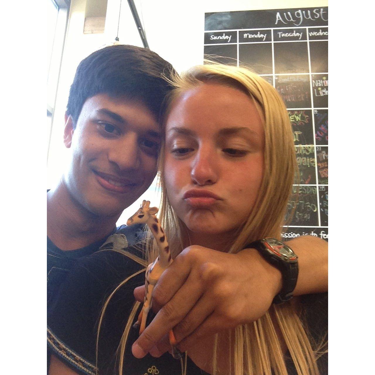 First photo we ever took: Dates being in high school usually involved getting dropped off at the mall and going to the movie theater, to parks, or in this photo: Whole Foods, with 2-3 other people