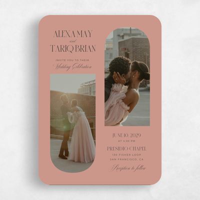 Brown Wedding Invitation - Dempsey Multiphoto
