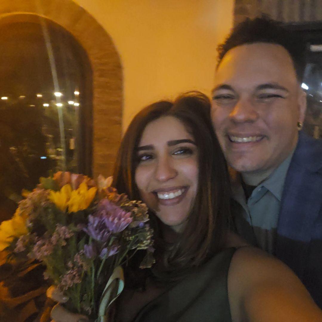 Dani caught the bouquet at our friend's Devyn and Branden's wedding April 2024