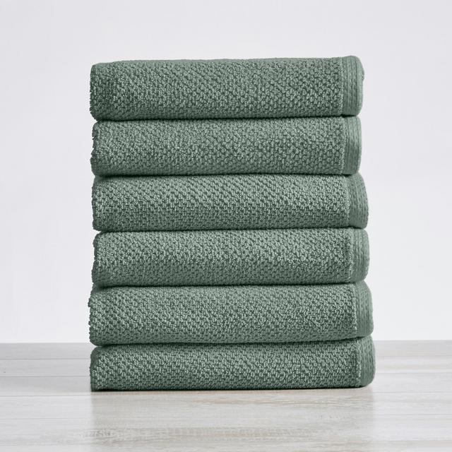 100% Cotton Quick Dry Popcorn Textured Bath Towel Set , Eucalyptus) - Great Bay Home