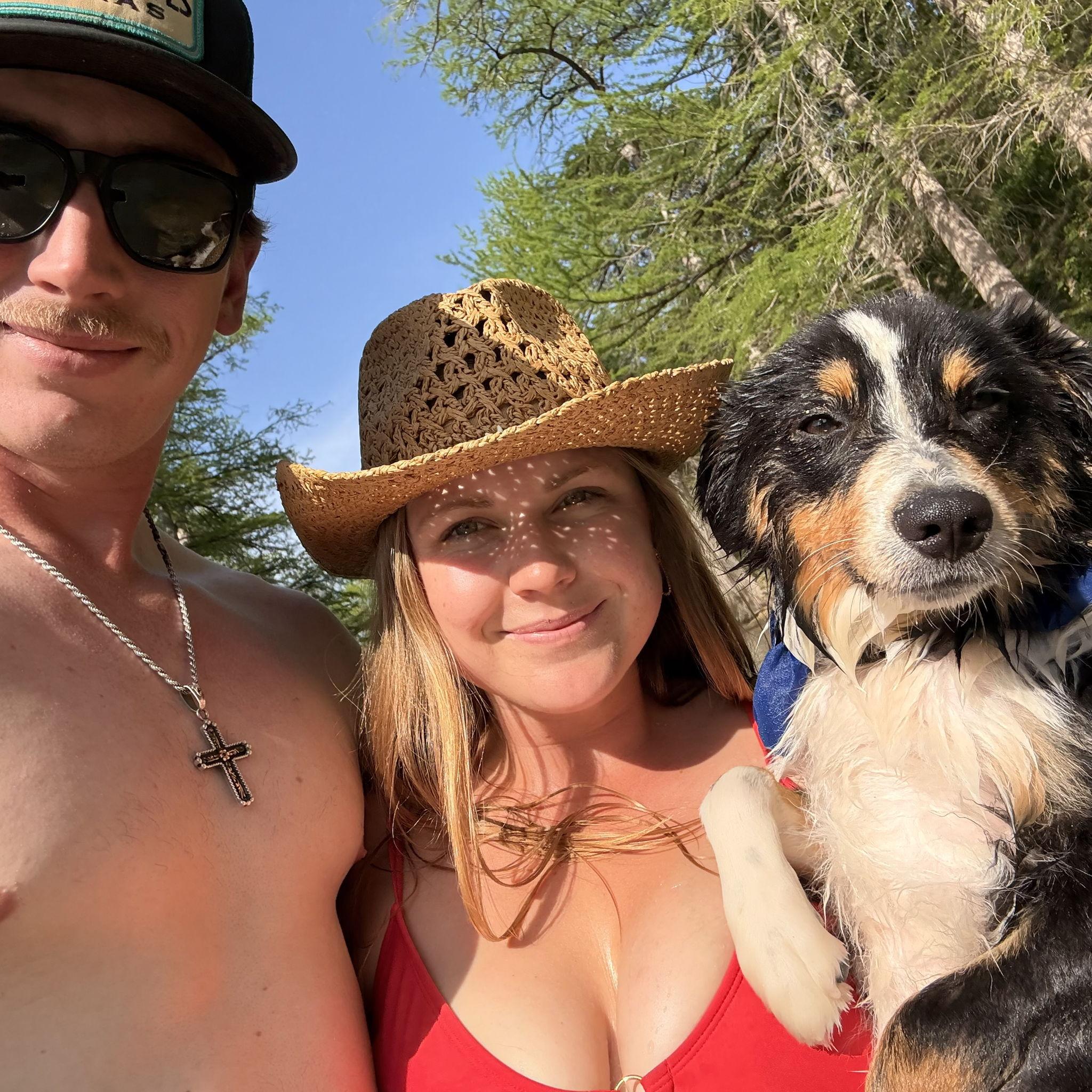 Wrango's first time at the river! He's a water dog