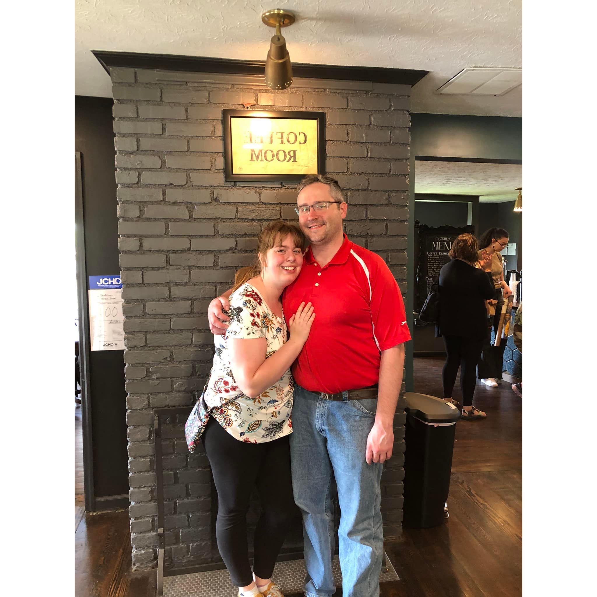 Hanging out at John's favorite coffee shop Drinklings