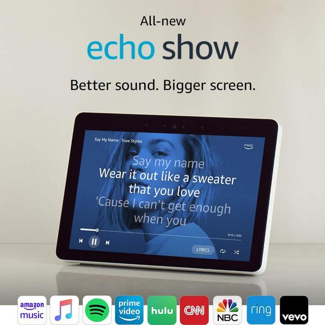 All-new Echo Show (2nd Gen) – Premium sound and a vibrant 10.1” HD screen - Sandstone
