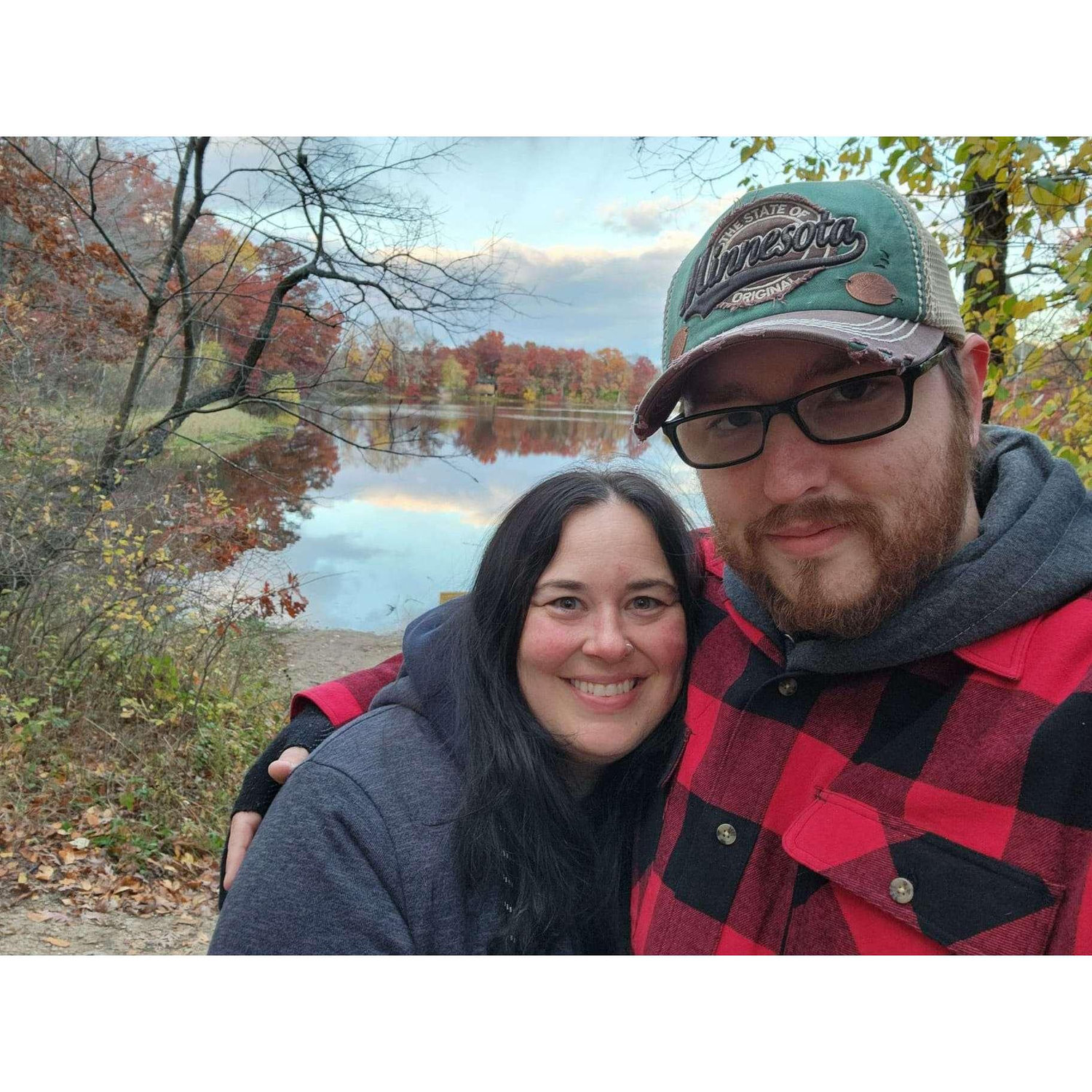 Us at one of our favorite spots, Lebanon Hills