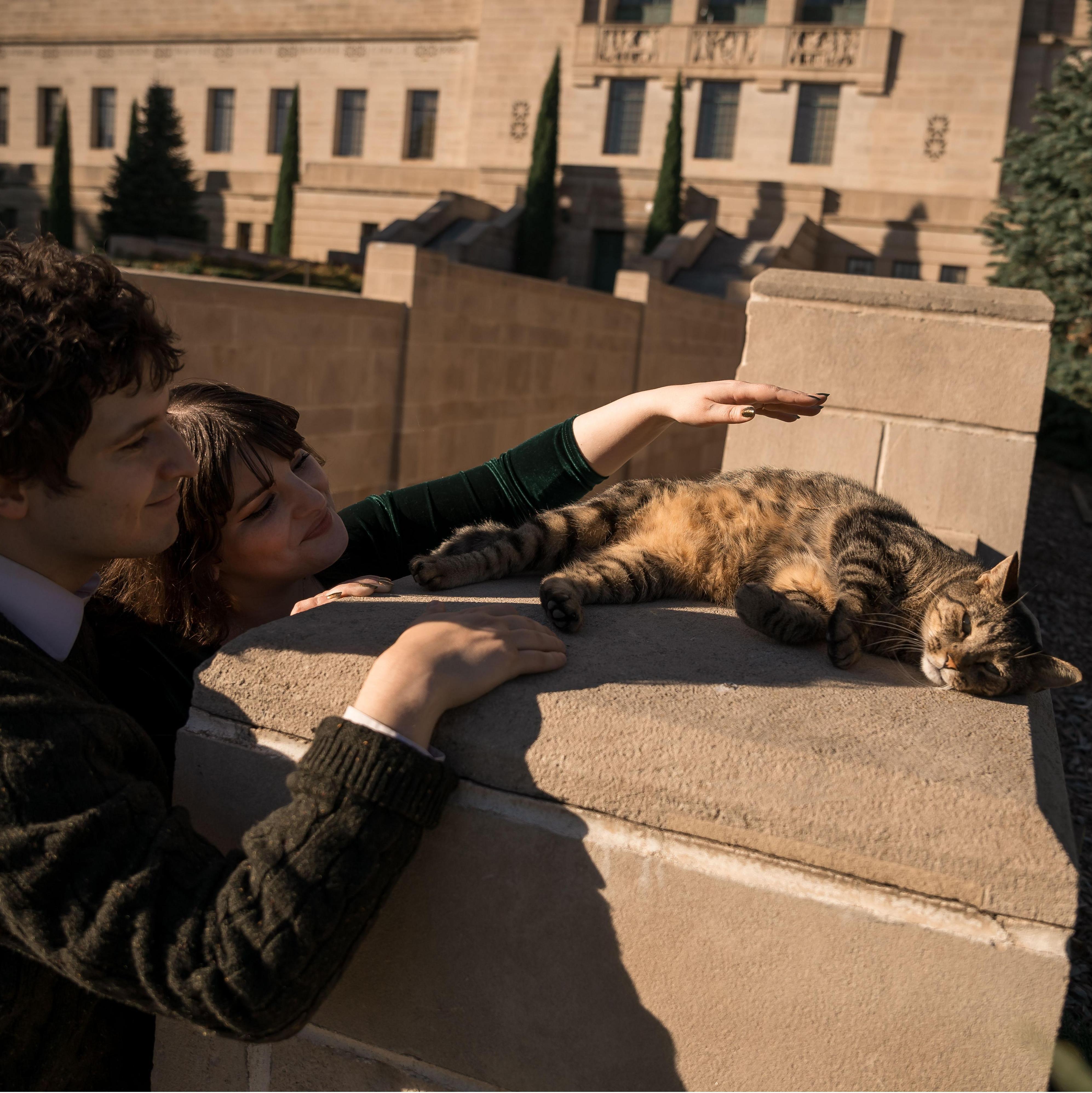 Cameron, the Capitol Cat and Nebraska's most hardworking Government Official, blessed our upcoming marriage by making a special guest appearance during our engagement photoshoot.