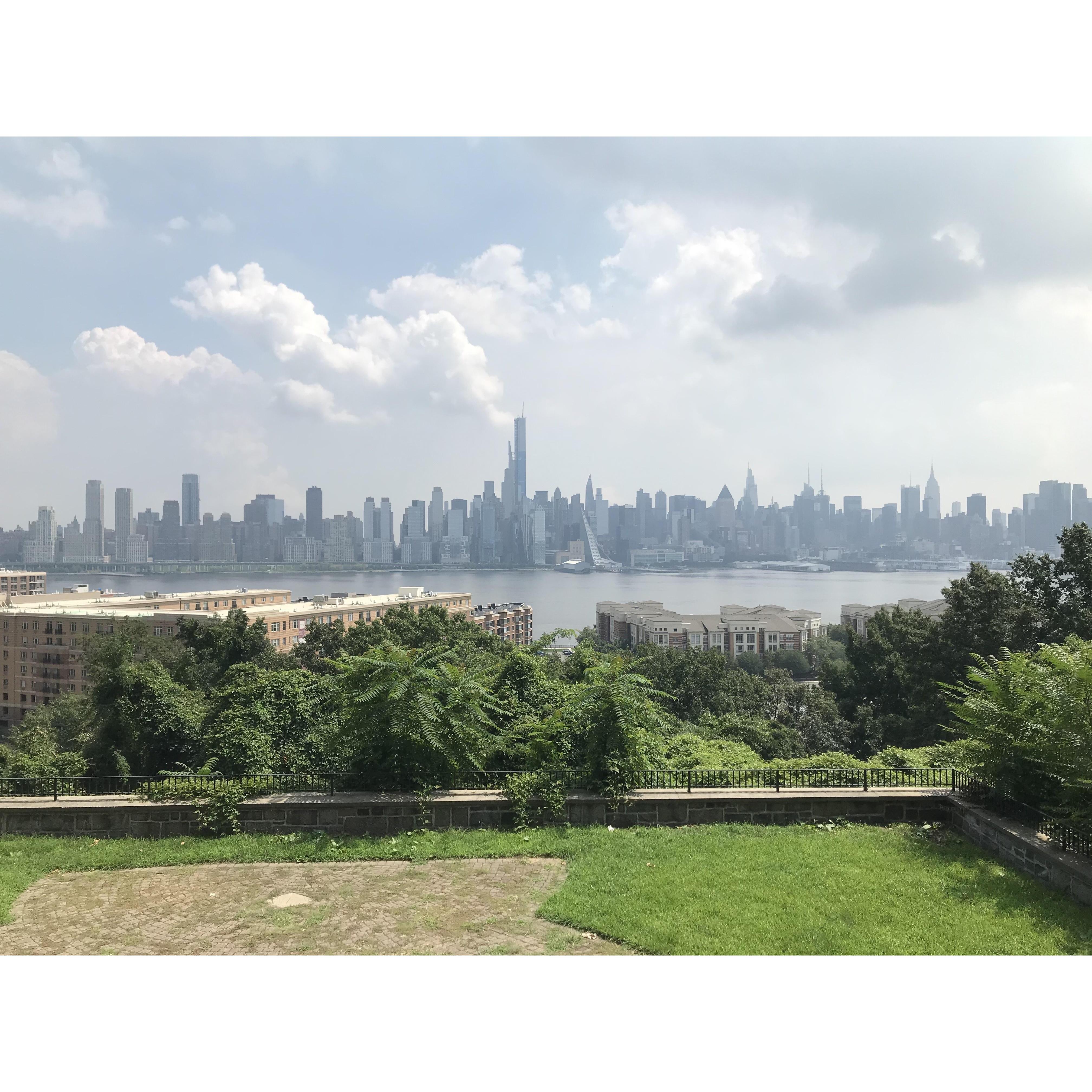 Our view of NYC near our apartment in New Jersey.