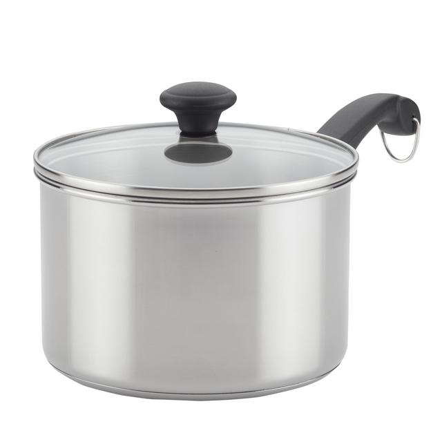 Farberware 3-Quart Classic Traditions Stainless Steel Saucepan with Lid, Silver