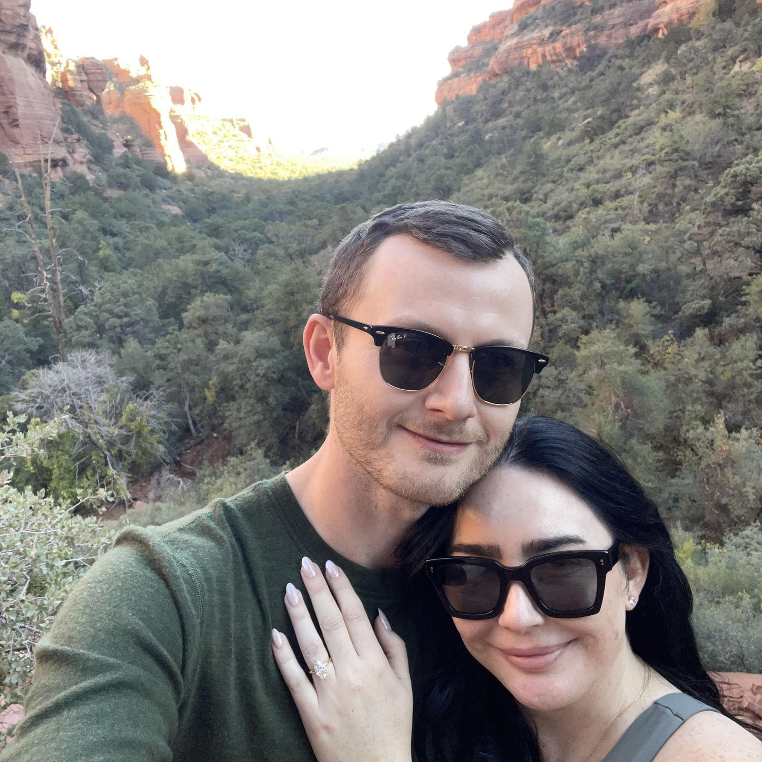 This is right after Matthew proposed. In Faye Canyon in Sedona. I also used a picture from here as the background to our Invitations.