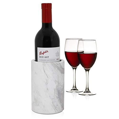 ChasBete Natural Marble Wine Chiller Bottle Holder for Wine Cooler Keep Cold Also Use as Kitchen Utensil Holder/Decorative Vase