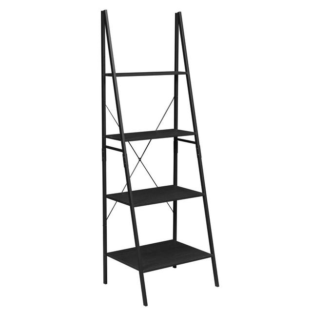 72" Nomad Ladder Bookcase Black - Niche
