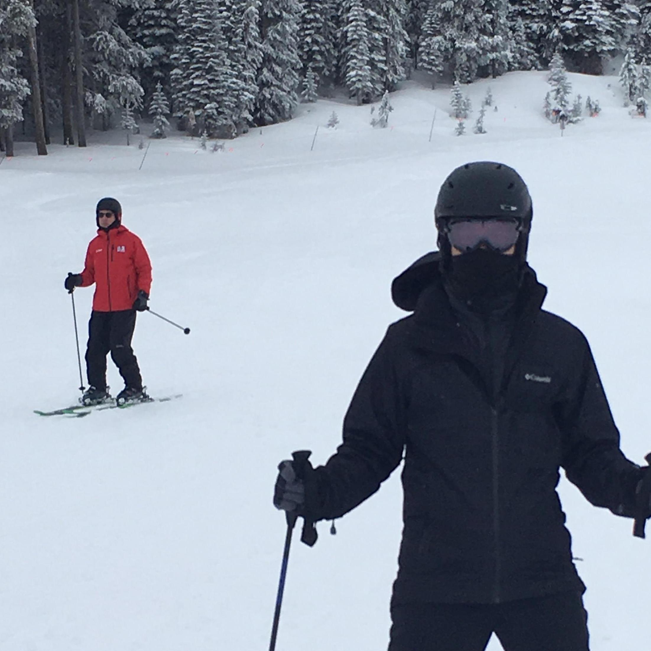 Luis tried skiing for the first time in Vail last year. Give you one guess who was better on the slopes.