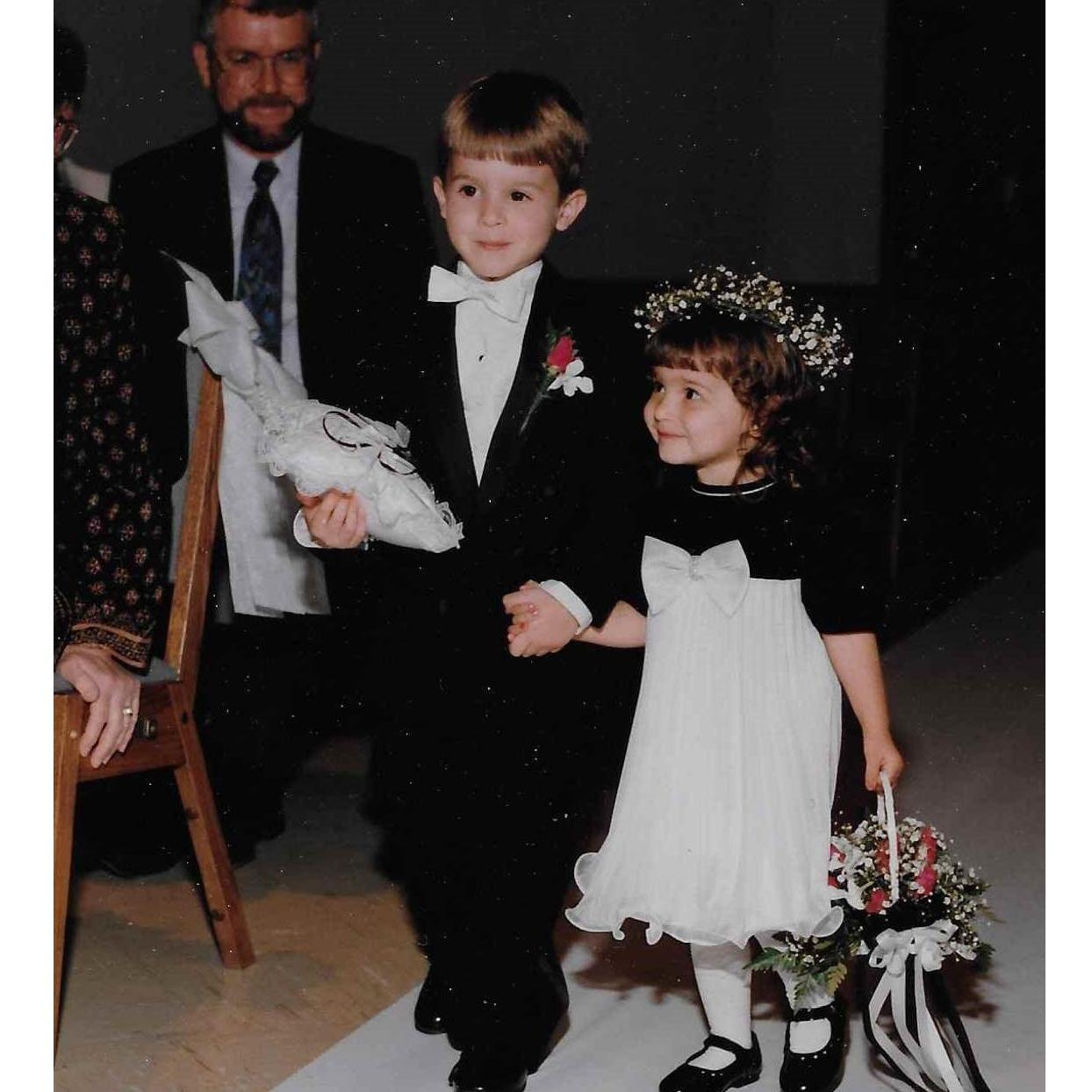 Nick and Maddie - flower girl and ring bearer (1997)