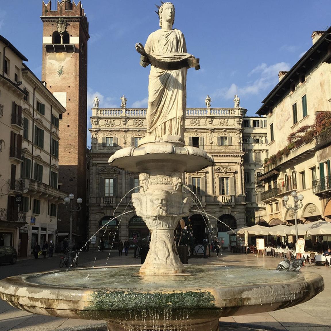Madonna fountain in Verona
