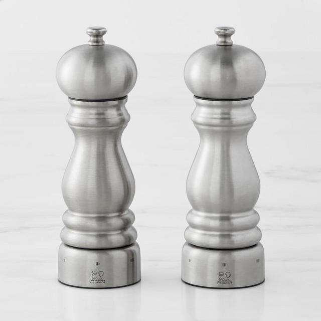 Peugeot Paris Chef Stainless-Steel Salt & Pepper Mill Set, 7"