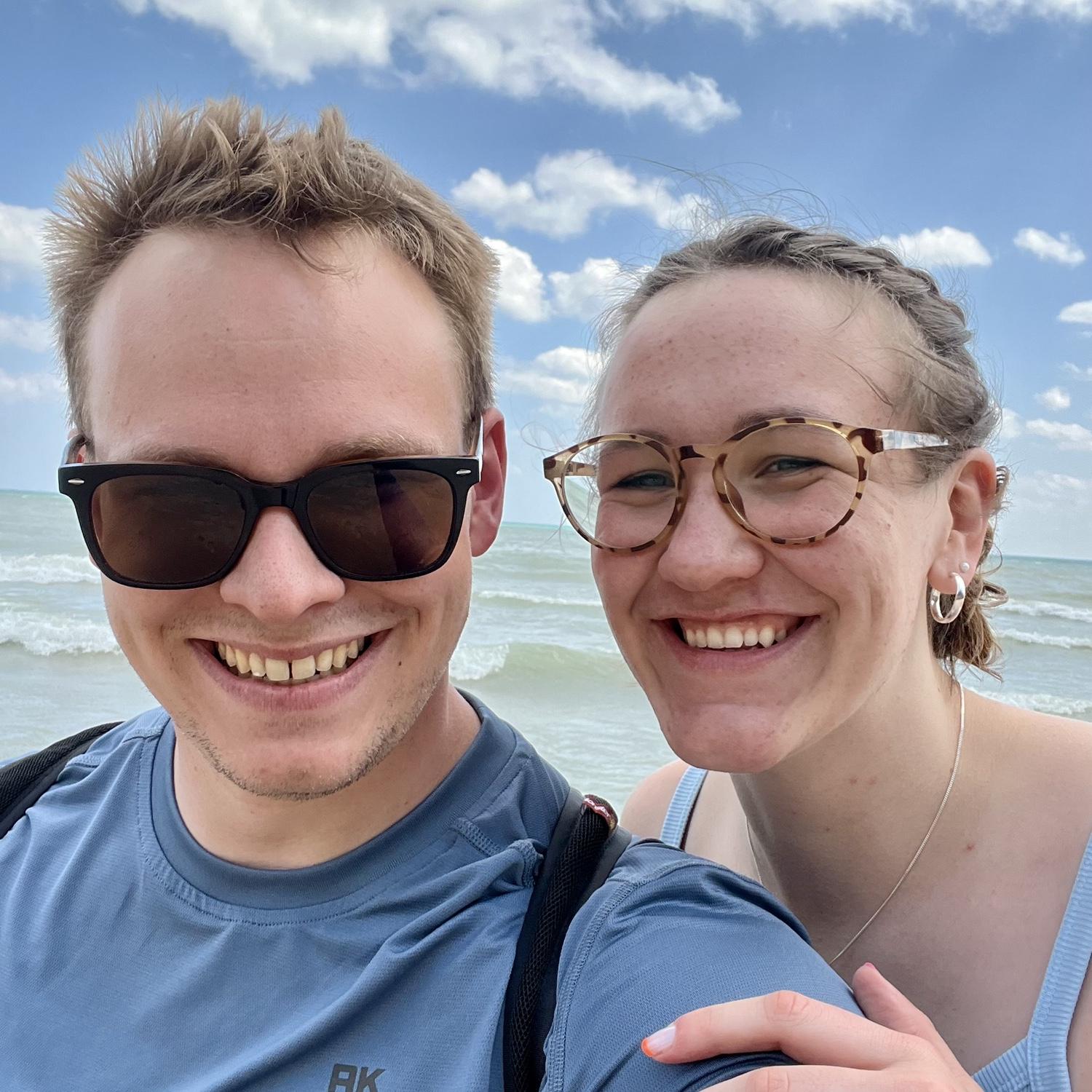 Went to the beach after he proposed to celebrate