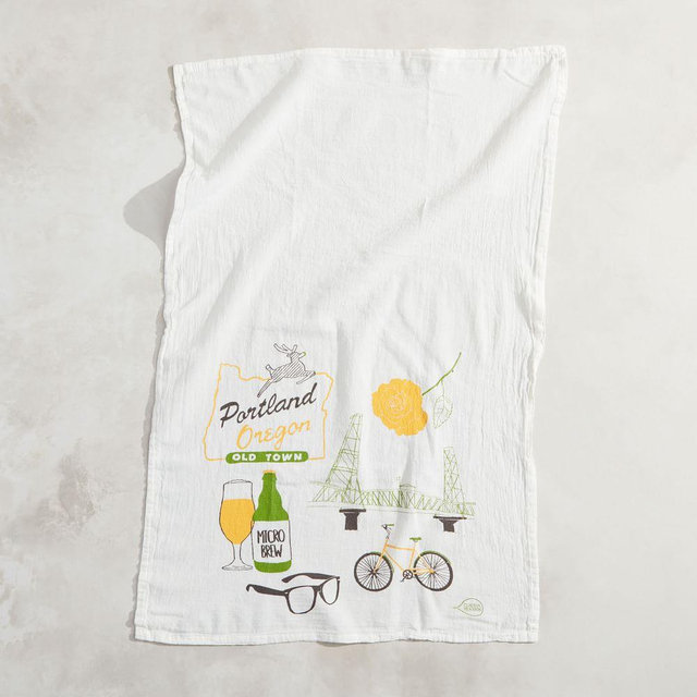 Claudia Person City Tea Towel, Portland