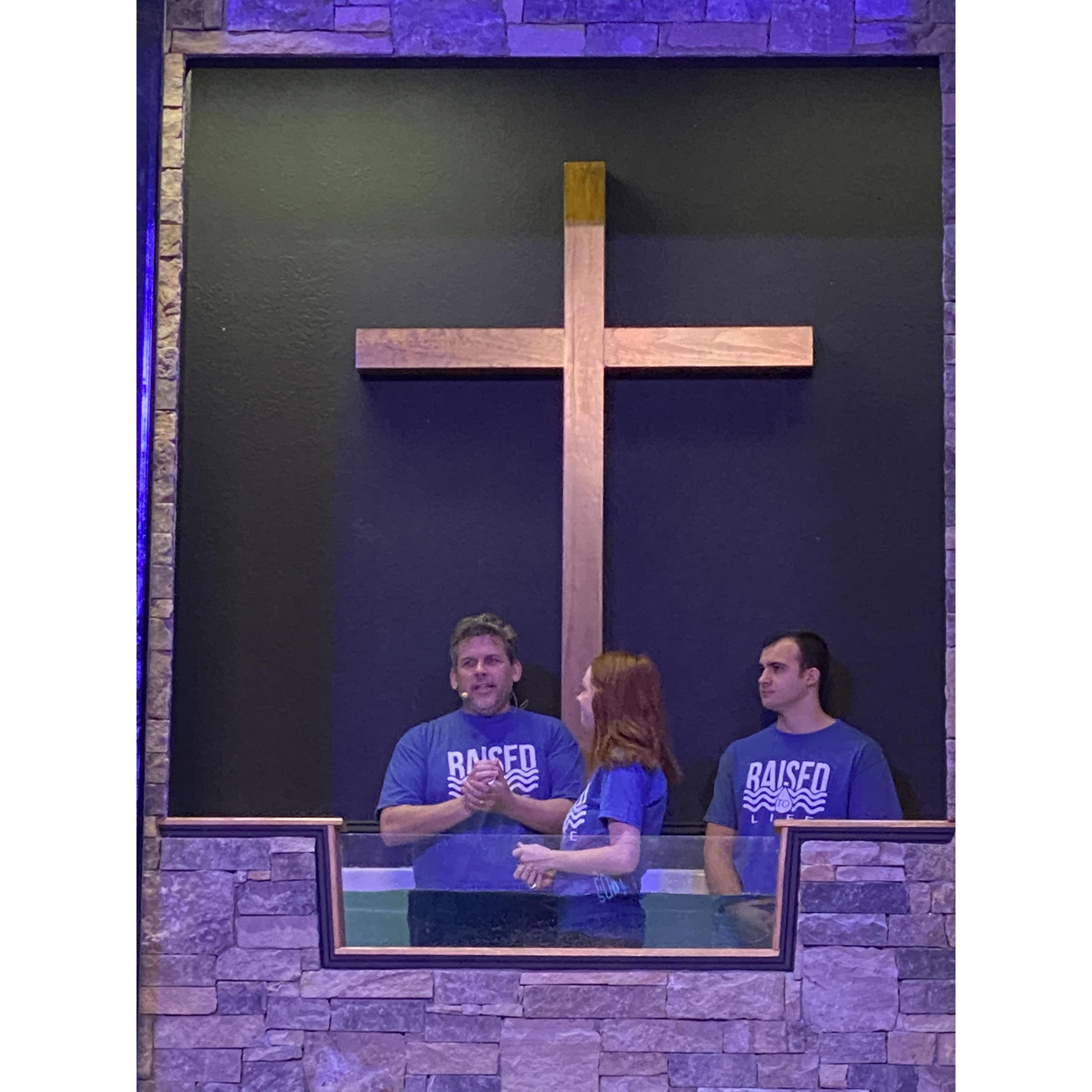 Isaiah and I being baptized together to enter into our marriage in the strongest way possible!