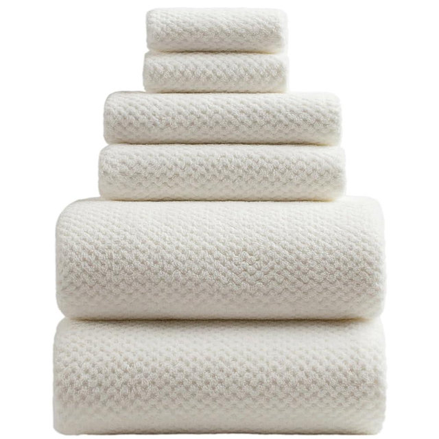 HVMS Oversized Bath Towels Extra Large 40x80 Inches Bath Sheets for Adults Super Soft Quick Dry Highly Absobent Microfiber Shower Towels (White,6 Piece)…