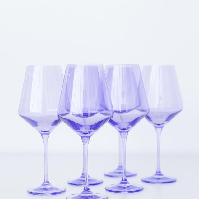 Estelle Colored Wine Stemware - Set of 6 {Lavender}