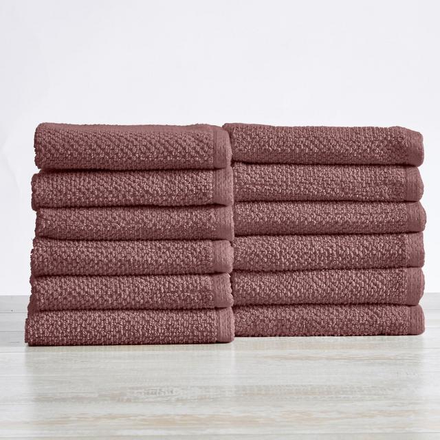100% Cotton Quick Dry Popcorn Textured Bath Towel Set , Desert Rose) - Great Bay Home