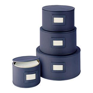 Blue Round Plate Storage Cases
