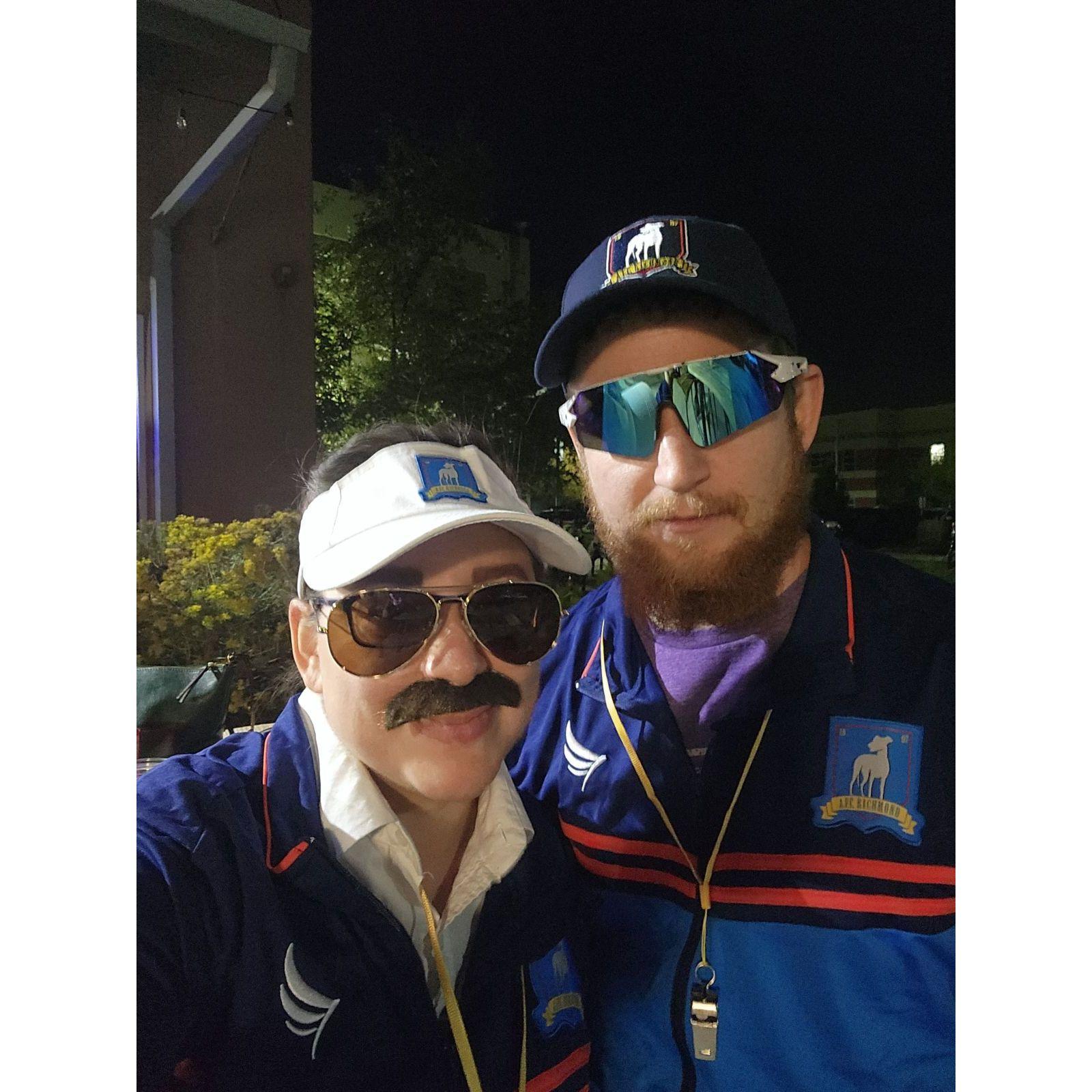 Couple costume! Ted Lasso and Coach Beard.