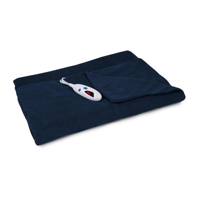 62" x 50" Microplush Electric Throw Blanket Navy - Biddeford Blankets