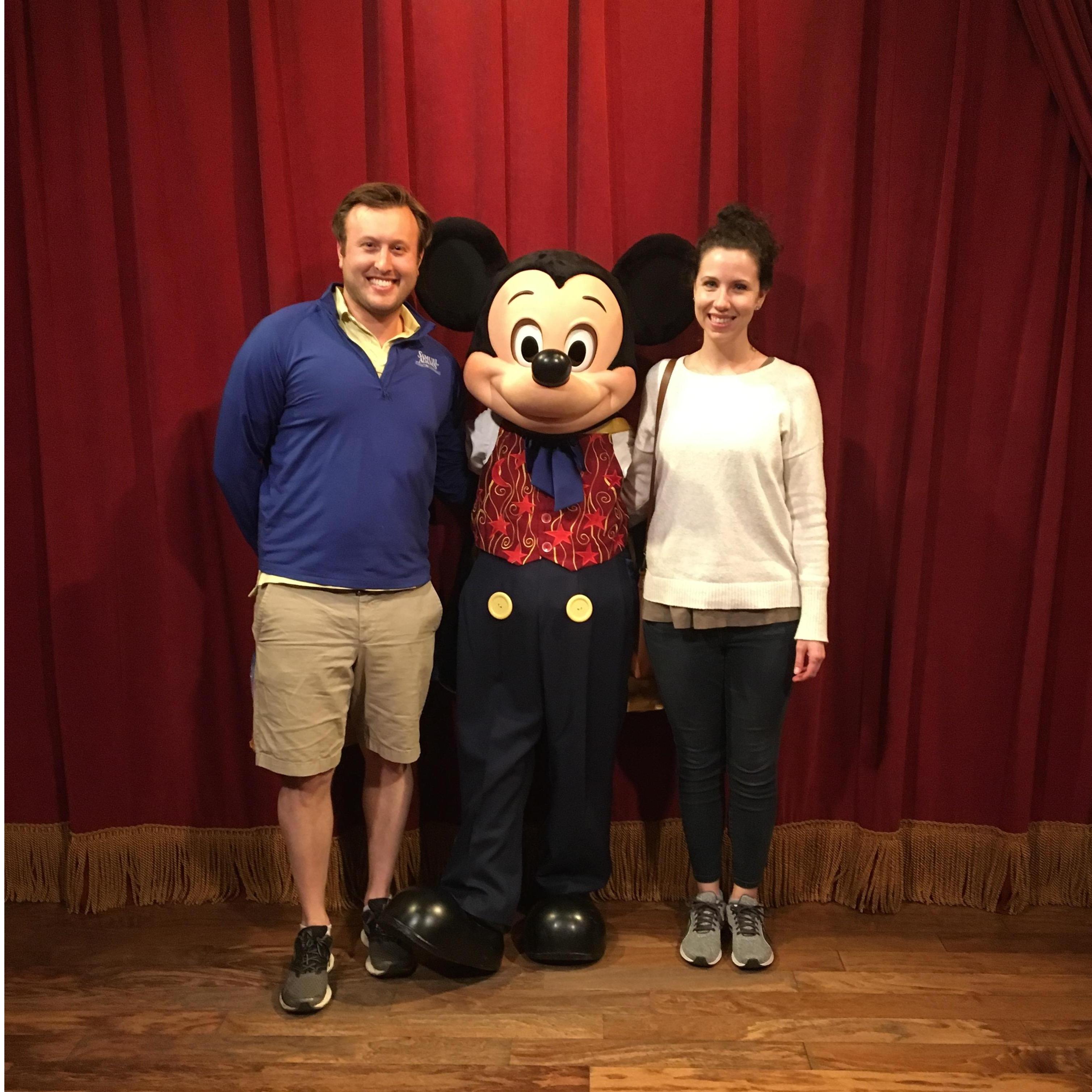 Meeting Mickey on a trip to Disney World. January 2017