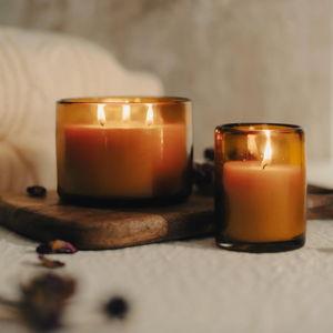 Handcrafted Pure Beeswax Candle in Artisan Glass