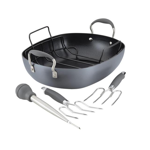 Anolon Advanced Home Hard-Anodized 16" x 13" Nonstick Roaster Set