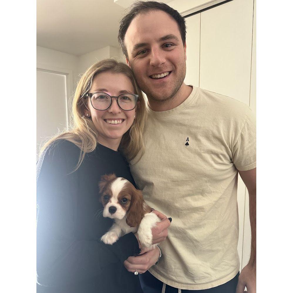 We got Dunkin! The most precious angel baby child that ever existed and will be the ring bearer at our wedding.